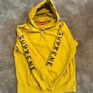 Supreme Gradient sleeve hoodie.  Gold.  Mens size M